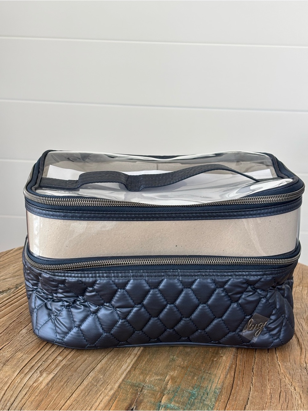 Lug Whoosh Metallic Indigo Clearview Cosmetic Case New